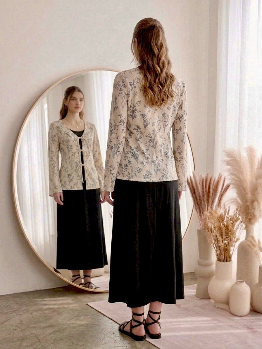 Wildflower Tie-front Cardigan Set