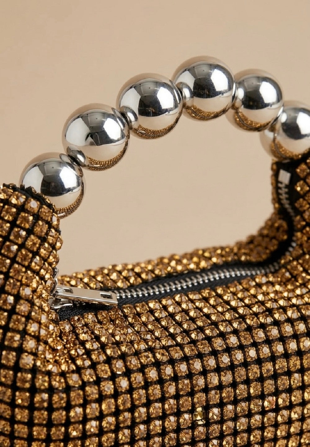 Gold Topaz Crystal Rhinestone Bag