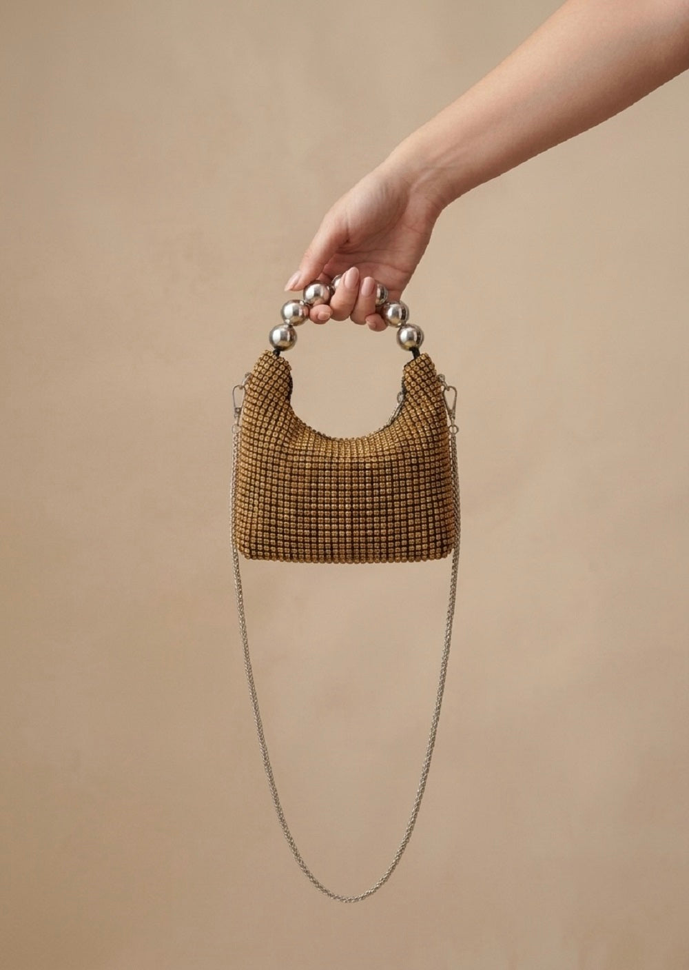 Gold Topaz Crystal Rhinestone Bag